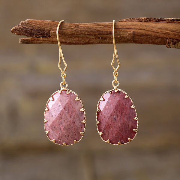 Bohemian Boho Handmade Natural Stone Dangle Earrings for Women